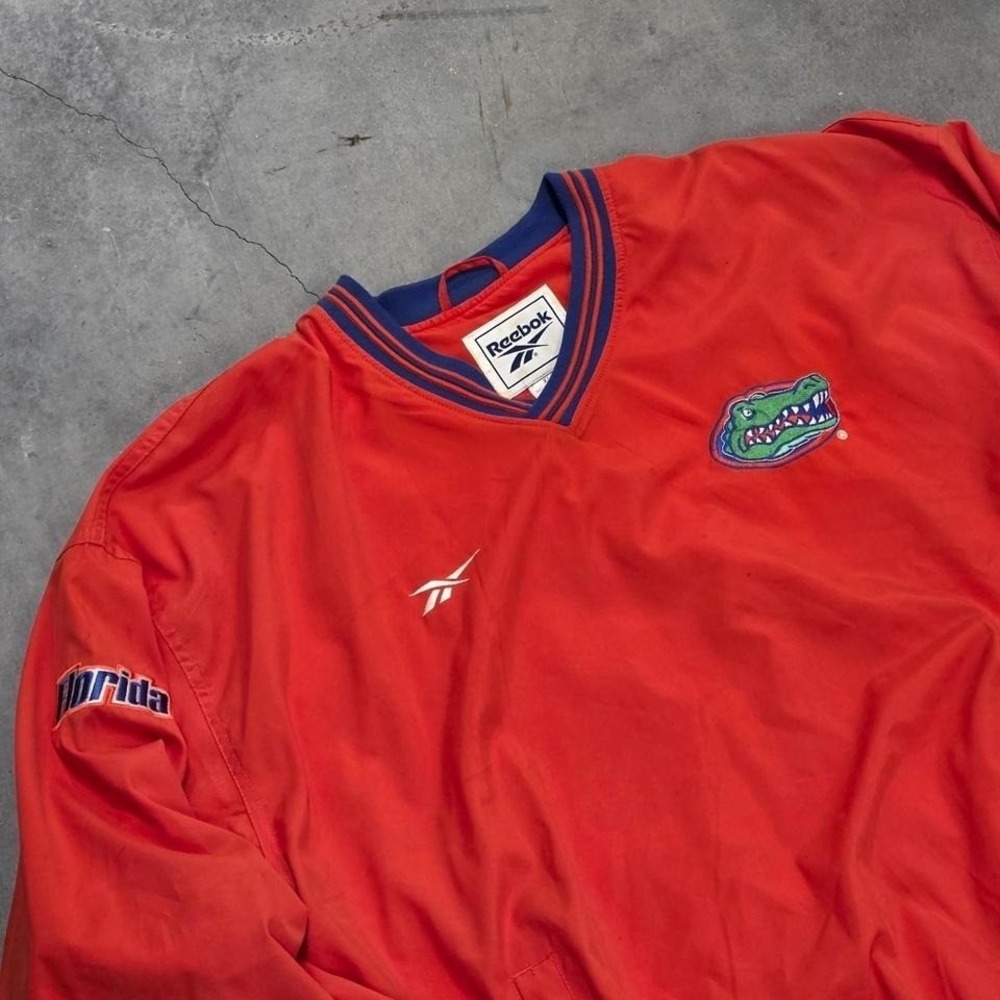 Vintage 80s 90s Reebok Florida Gators red windbreaker jacket orange blue nfl XL - Picture 2 of 4
